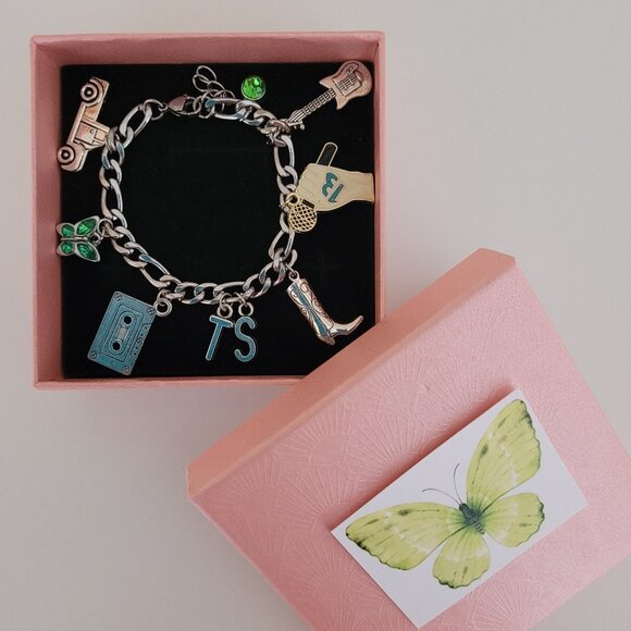 New Taylor Swift "Debut Eras" Inspired Stainless Steel Charm Bracelet - Picture 2 of 3